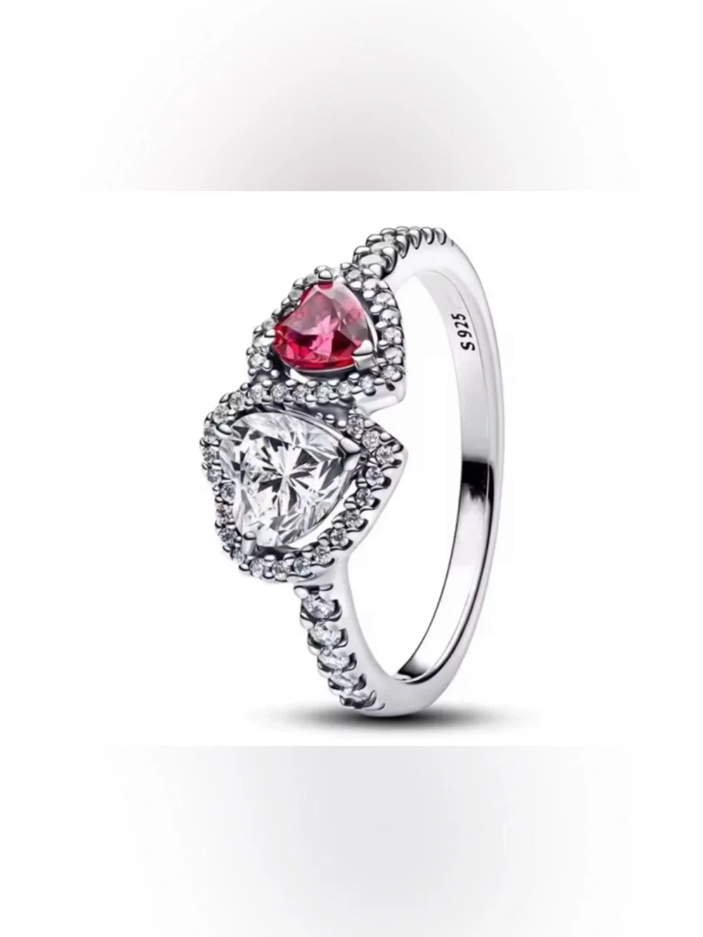 Halo Heart Ring Sterling Silver Size 8 Amazing Sparkling
